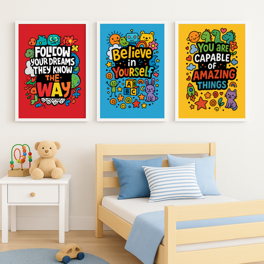 Kids Set of 3 Wall Frames